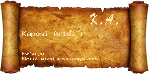 Kaposi Artúr névjegykártya